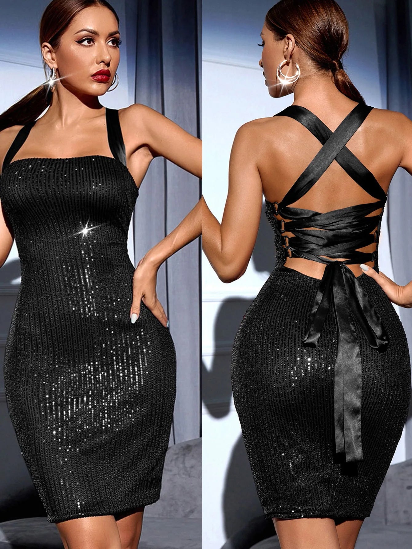 Irregular Halter Club Dress