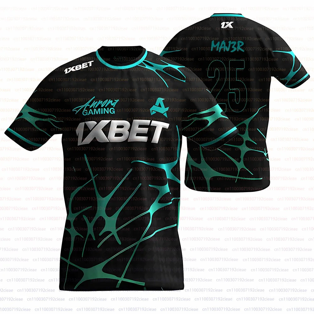 Men's CS2 Summer Training Jersey Esports Club Aurora Gaming 2025 Uniform CSGO Player Custom T-shirt Sports Breathable O Neck Tee