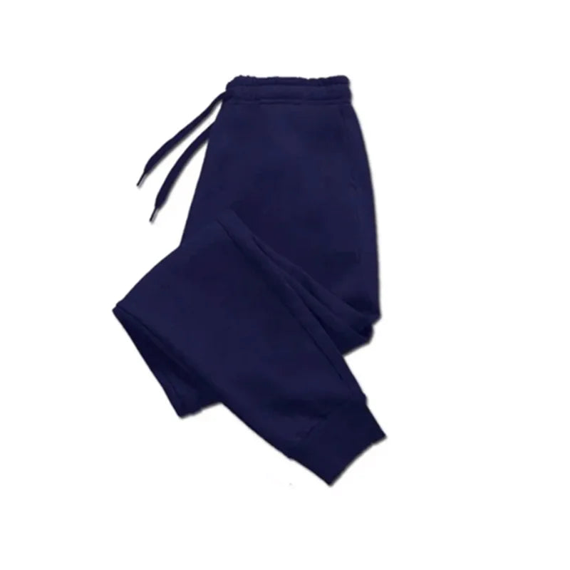 Mens Casual Pants Autumn Winter Fleece Sweatpants Men Running Jogger Sports Gym Trousers Fashion Solid Color Workout Long Pants