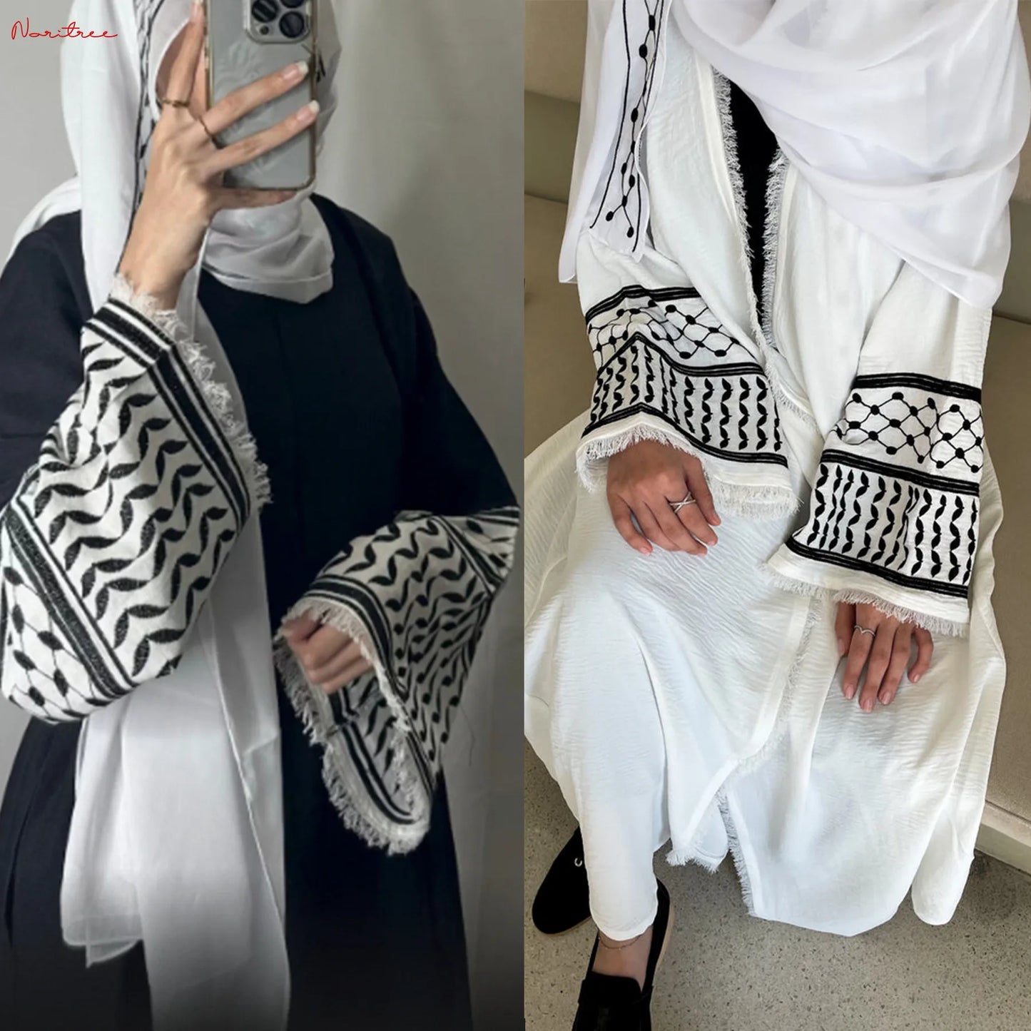 Embroidery Kimono Abaya
