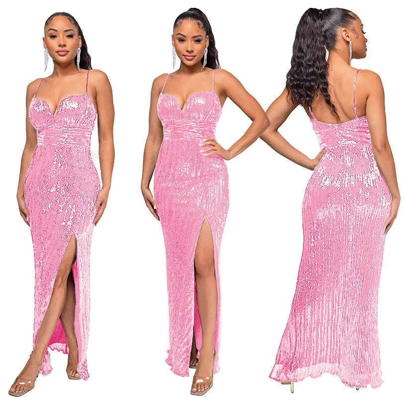 Sequin Halter Cocktail Dress