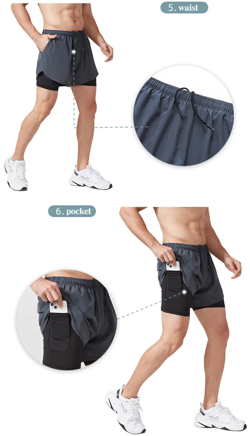 Men's Double Layer Running Shorts