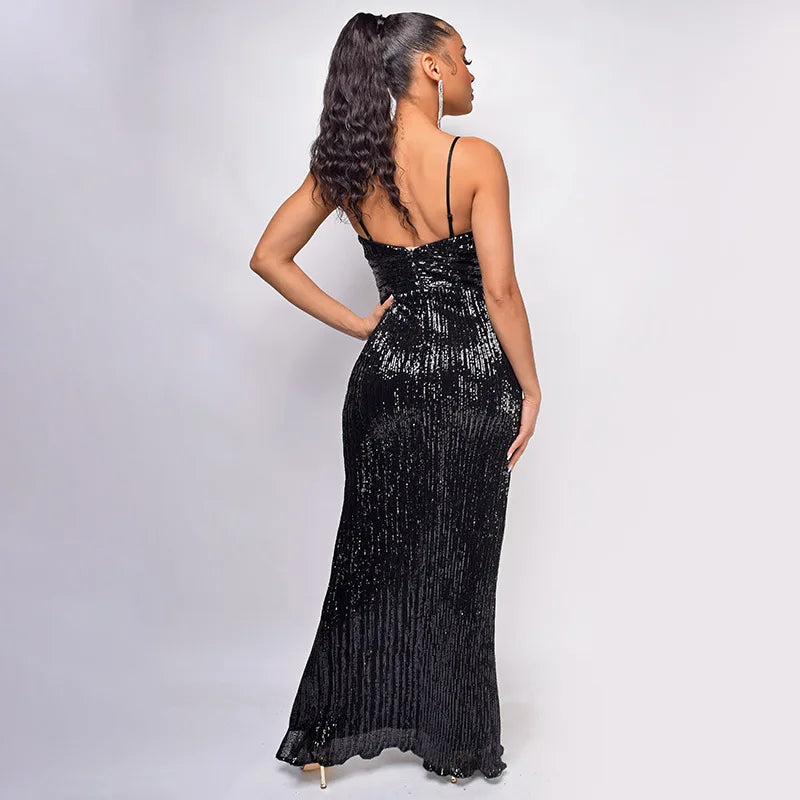 Sequin Halter Cocktail Dress