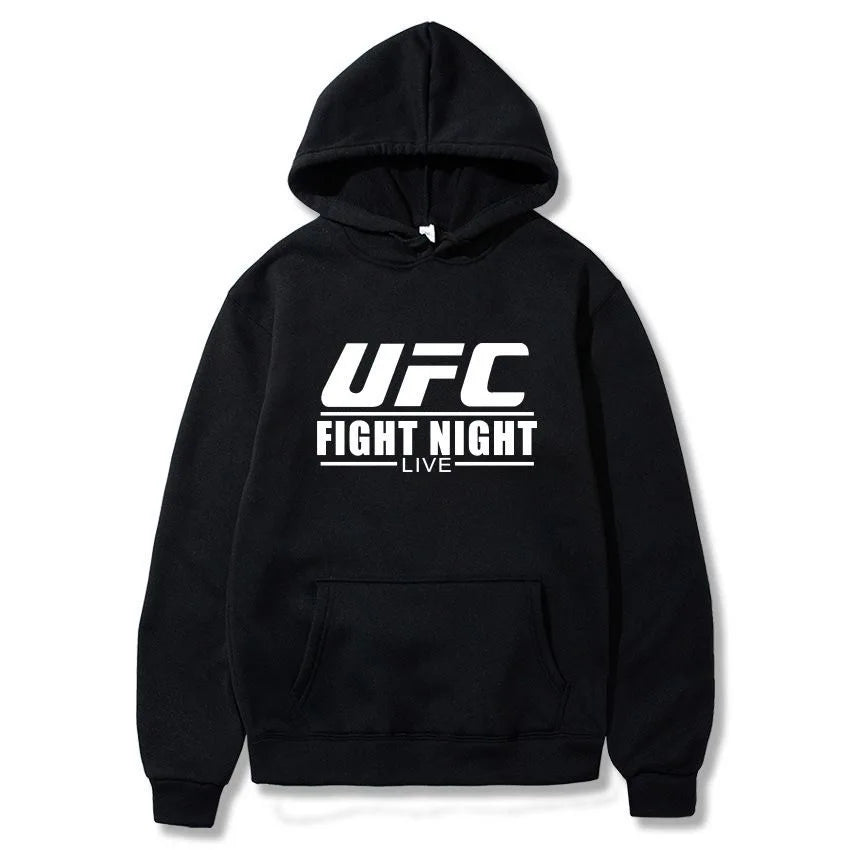 UFC Autumn Winter Men Leisure Hooded Sweatshirt MMA Combat Boxing Training Coat Women Loose Sports Fitness Breathable Hoodie