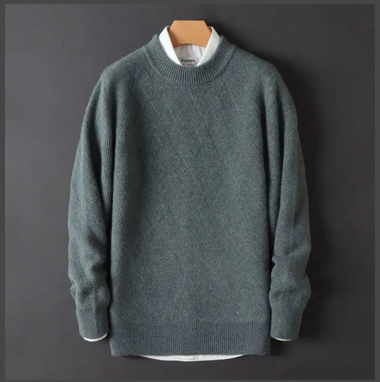 Cashmere Jacquard Crewneck Sweater