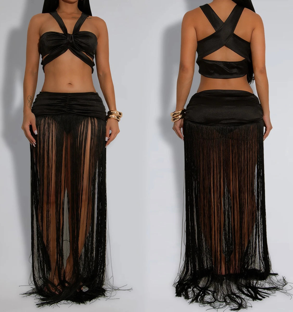 Tassel Bodycon Long Dress