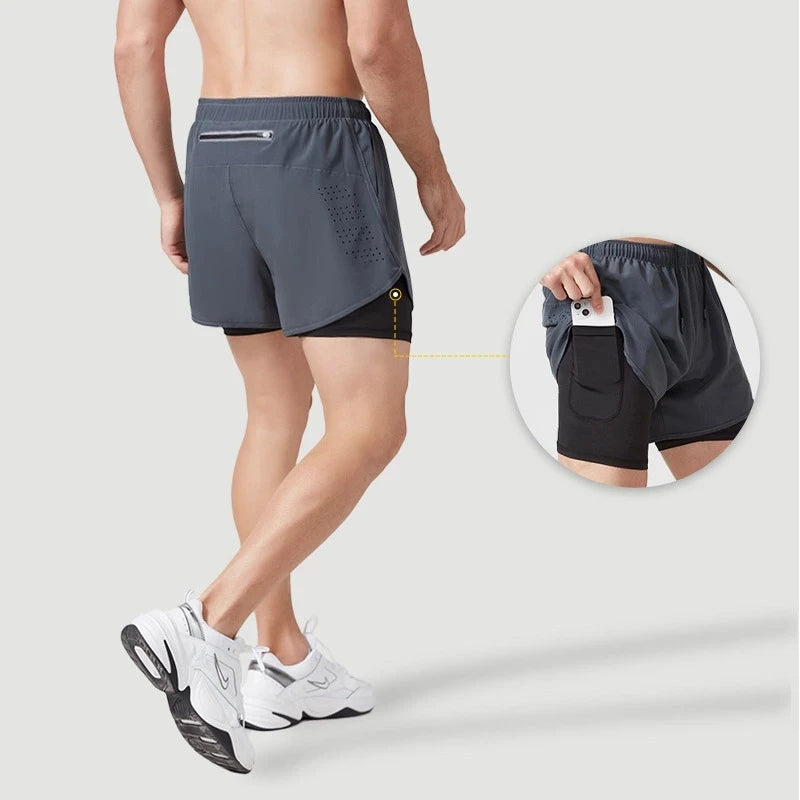 Men's Double Layer Running Shorts
