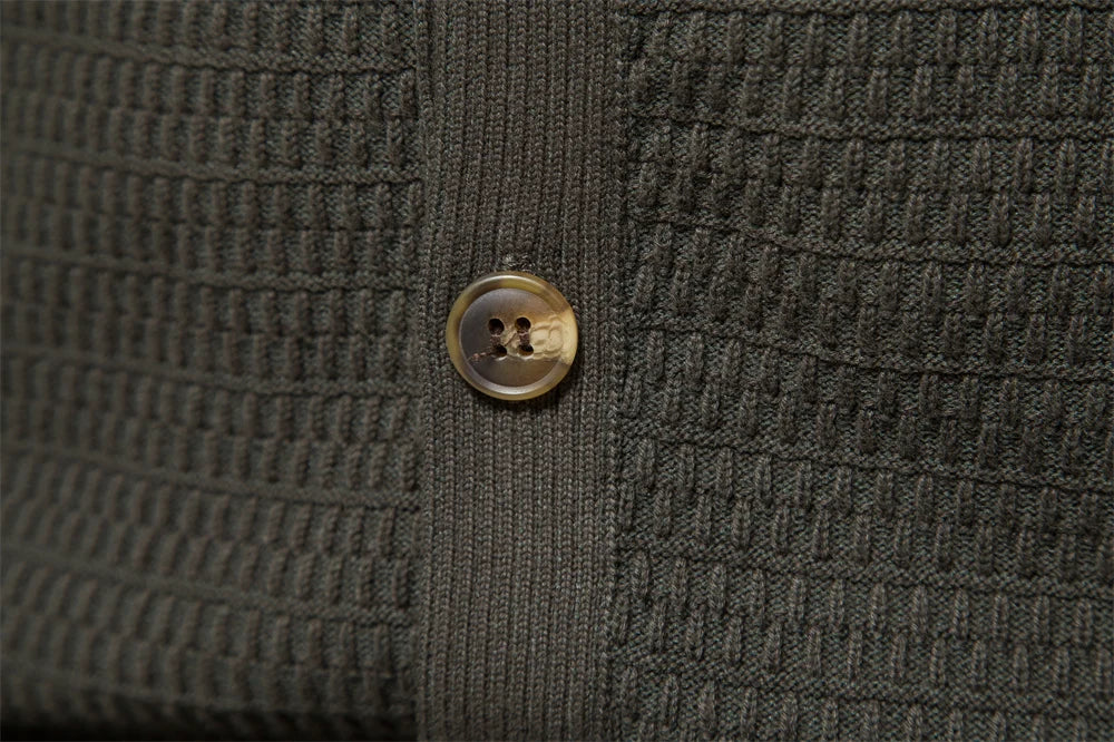 Cotton Mock Neck Cardigan