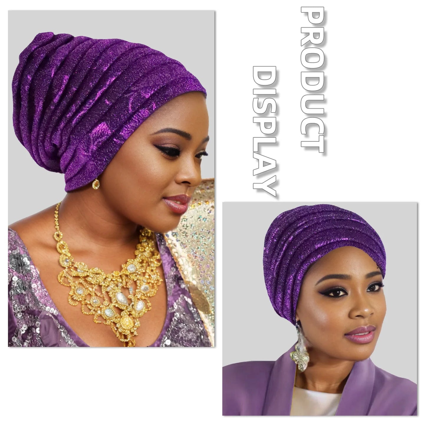 Glitter Turban Cap