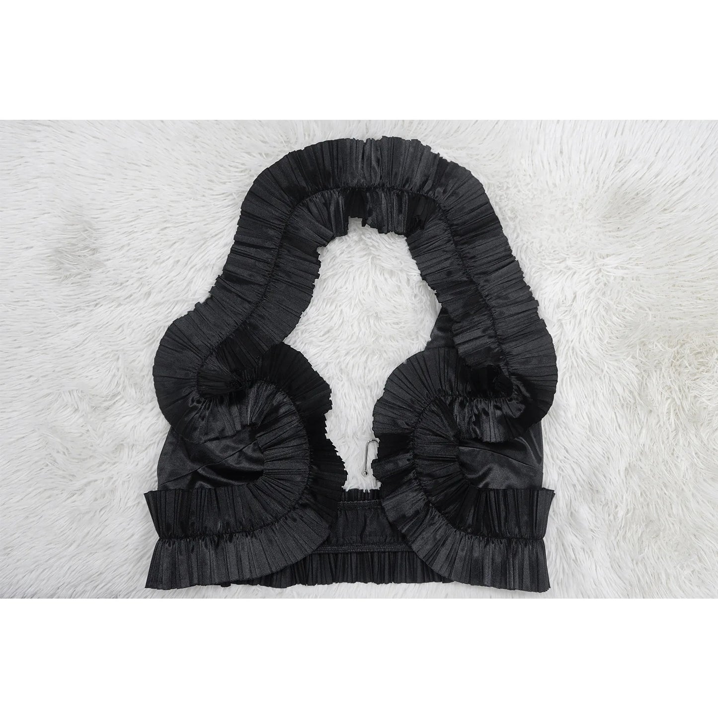 Ruffle Slit Skirt Party Set