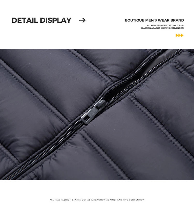 Puffer Jacket Men Hooded Warm Winter Jacket Thick Business Parkas Autumn Outerwear Coat Fashion Casual Lightweight Quilted Coats