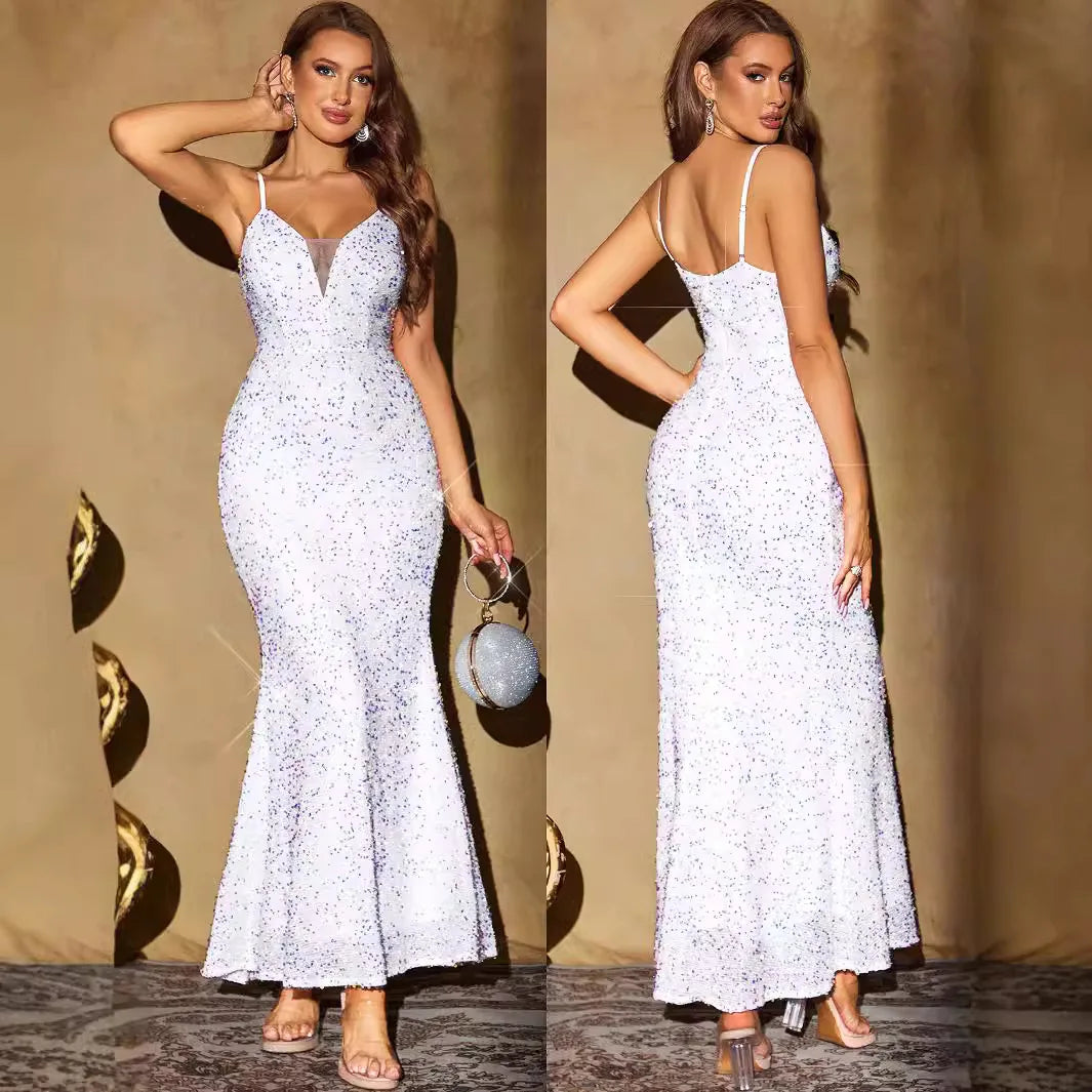 Sequin Wedding Bodycon Maxi Dress