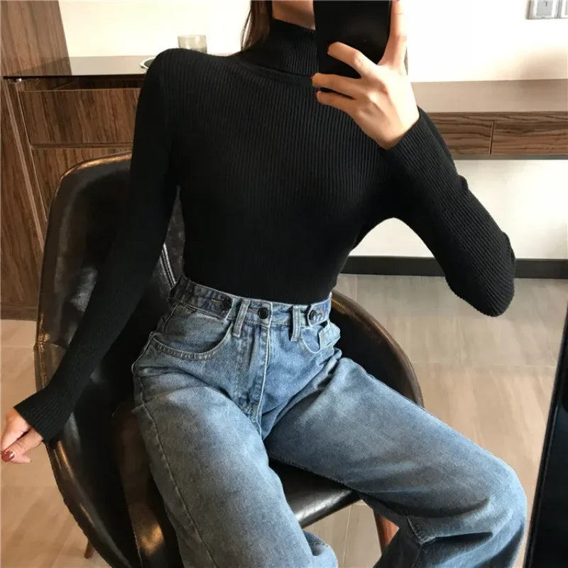 Ribbed Turtleneck Sweater 2024