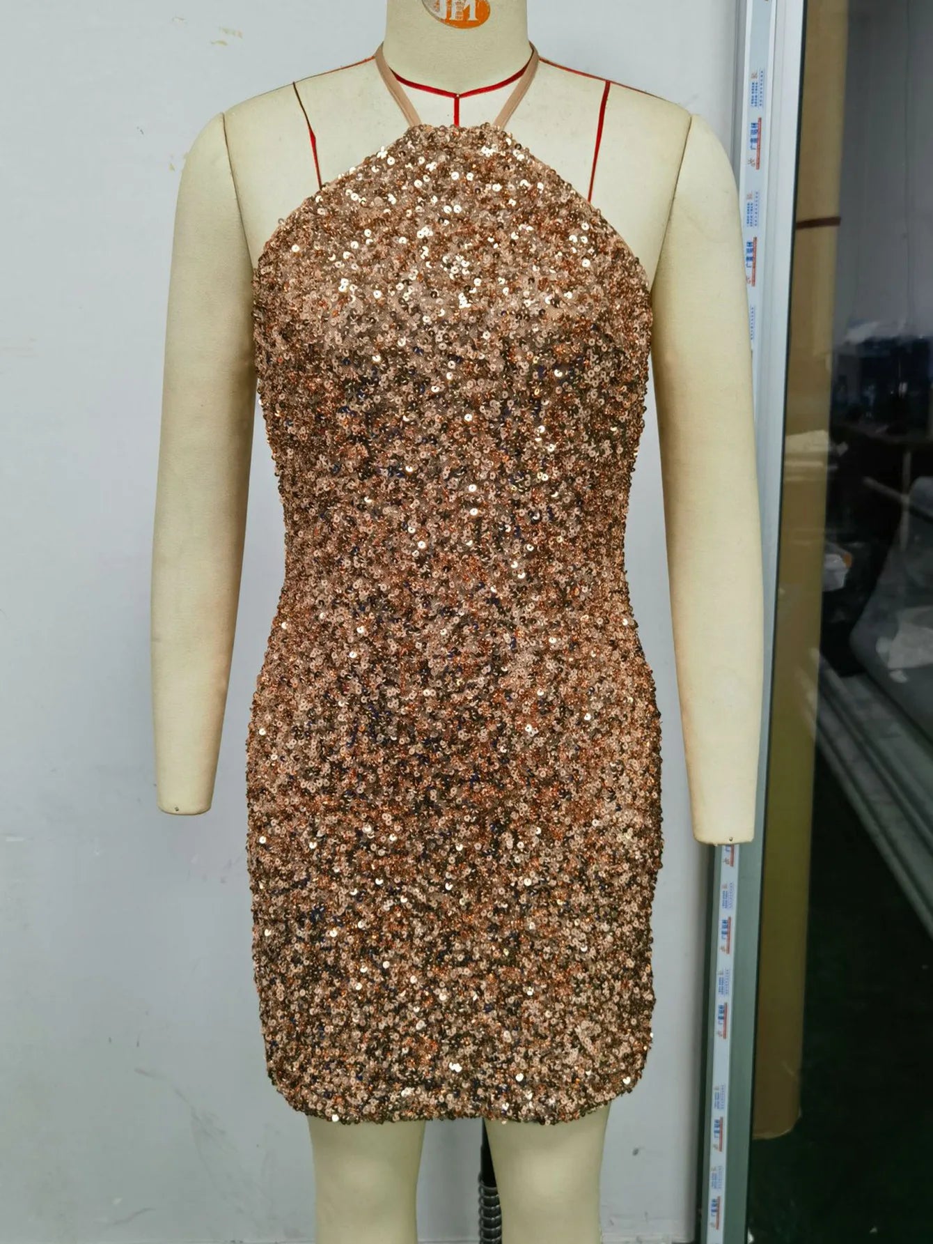 Backless Sequin Summer Dress