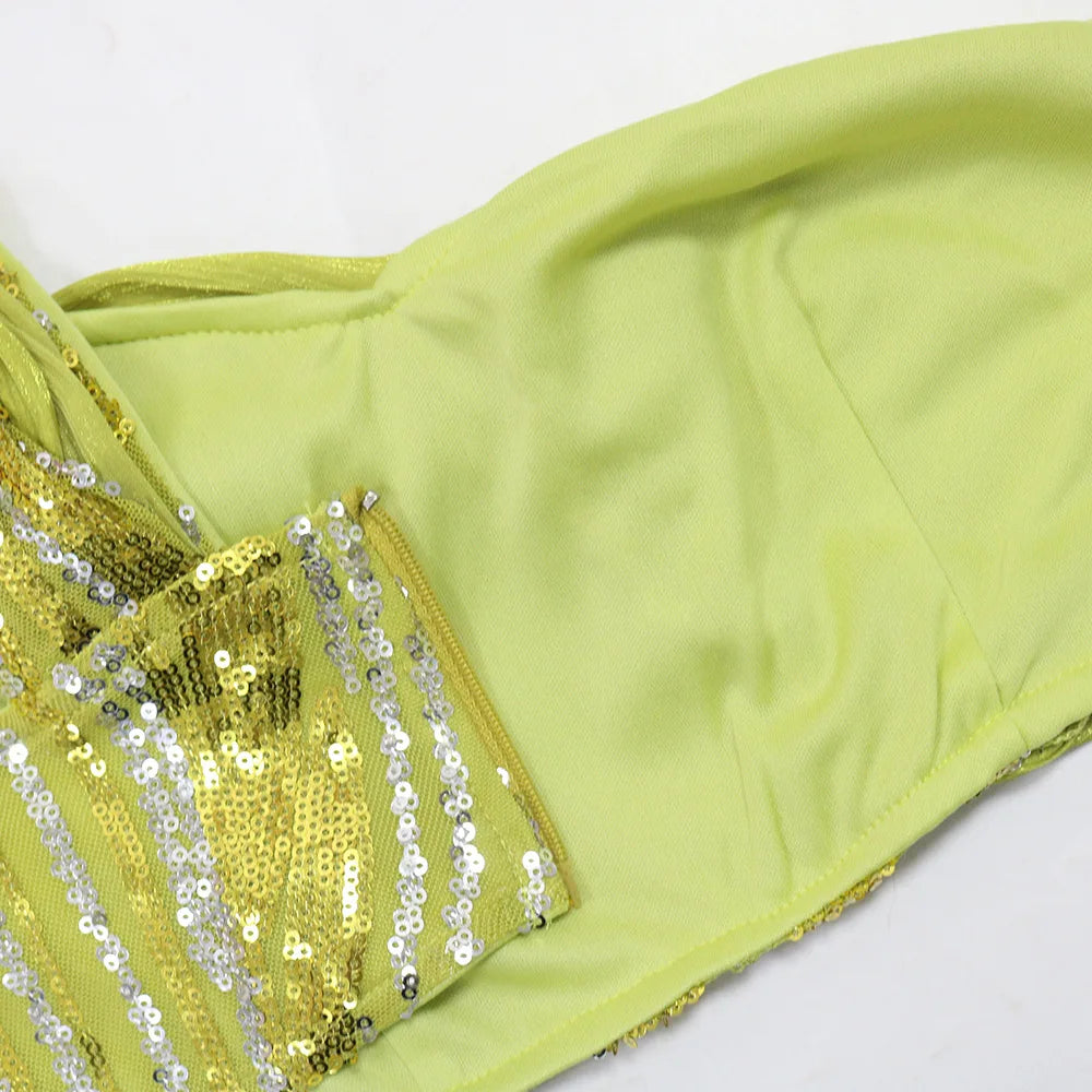 One Shoulder Sequin Summer Dress