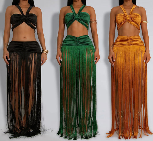 Tassel Bodycon Long Dress