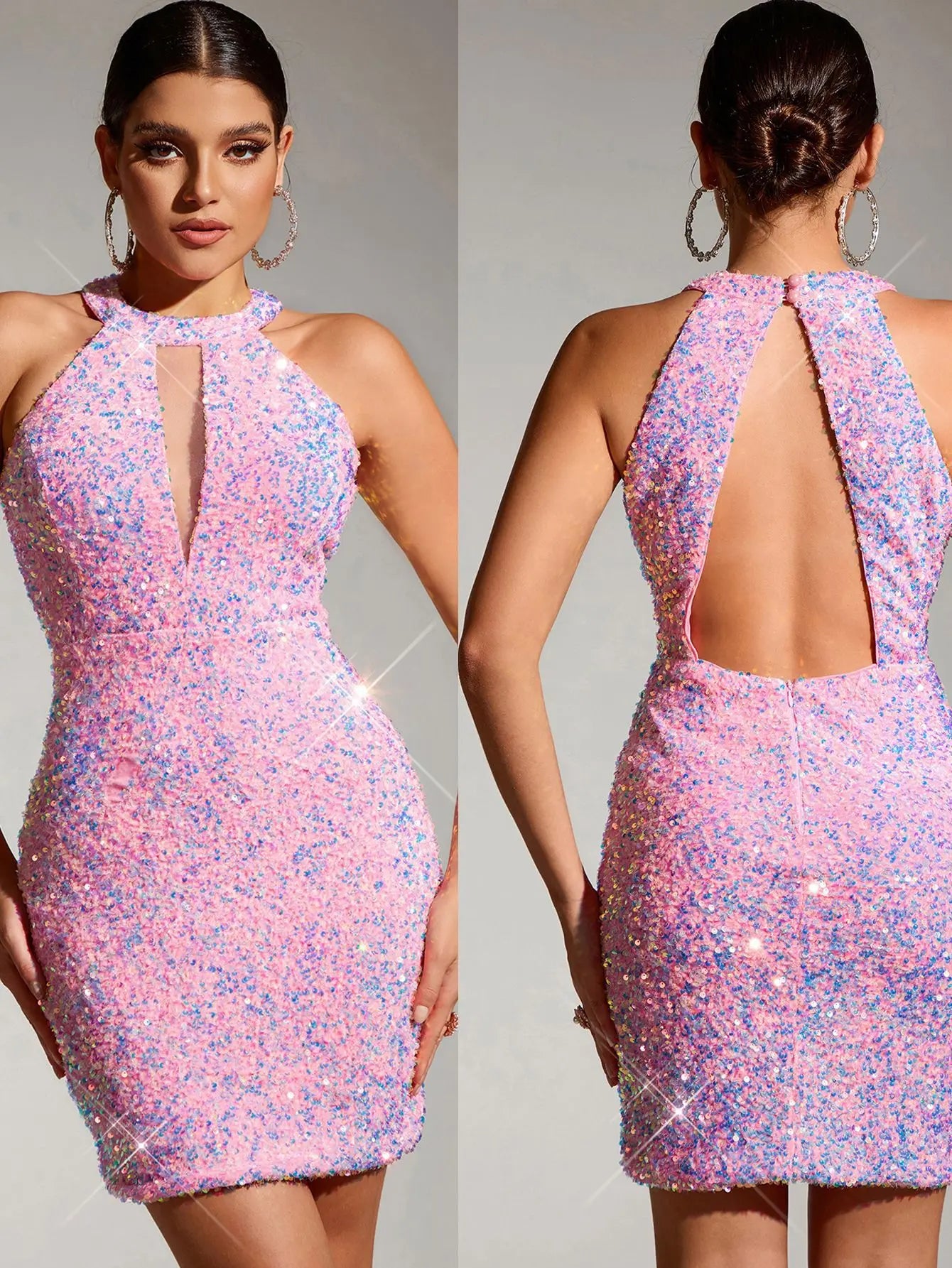 Irregular Halter Club Dress