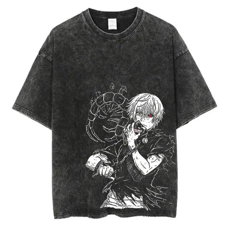 Mens Clothes Tee Shirt Homme Graphic T-Shirts Men Tshirt for Men Ropa Hombre Anime Tokyo Ghoul Washed New in Top & Tees 61345