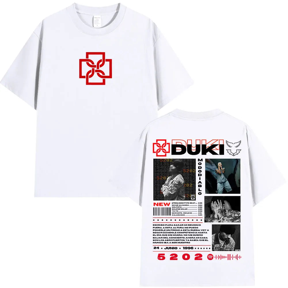 Rapper Duki 5202 MIXTAPE Album Merch T-shirt Men's Women Fashion Hip Hop T Shirt Cotton Casual Short Sleeve Oversized T-shirts