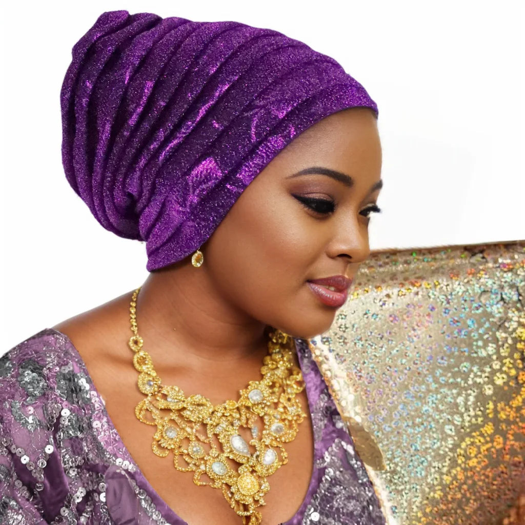 Glitter Turban Cap