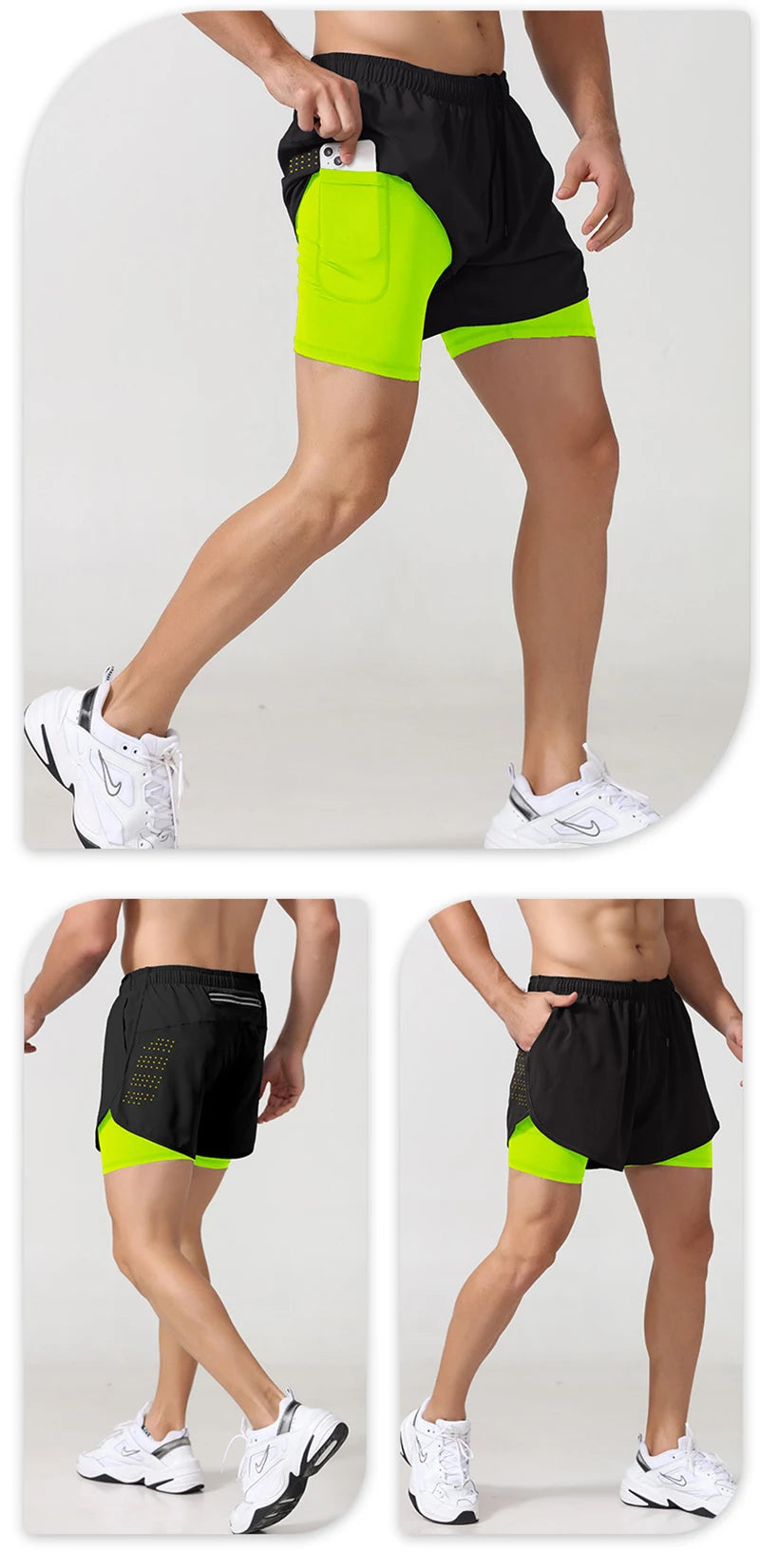 Men's Double Layer Running Shorts