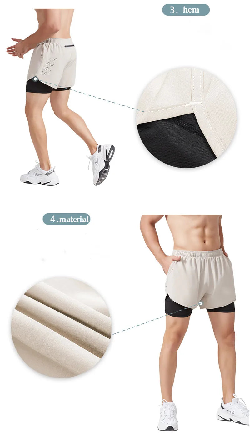 Men's Double Layer Running Shorts