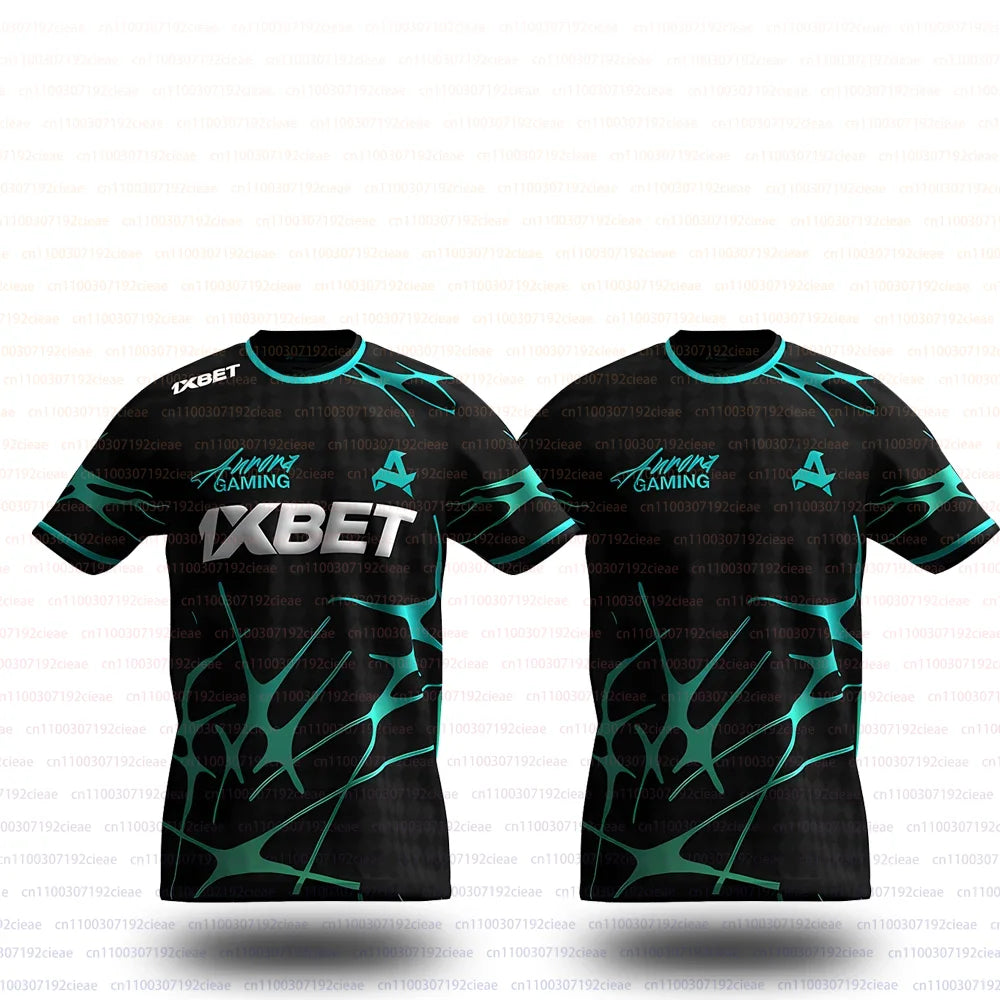 Men's CS2 Summer Training Jersey Esports Club Aurora Gaming 2025 Uniform CSGO Player Custom T-shirt Sports Breathable O Neck Tee