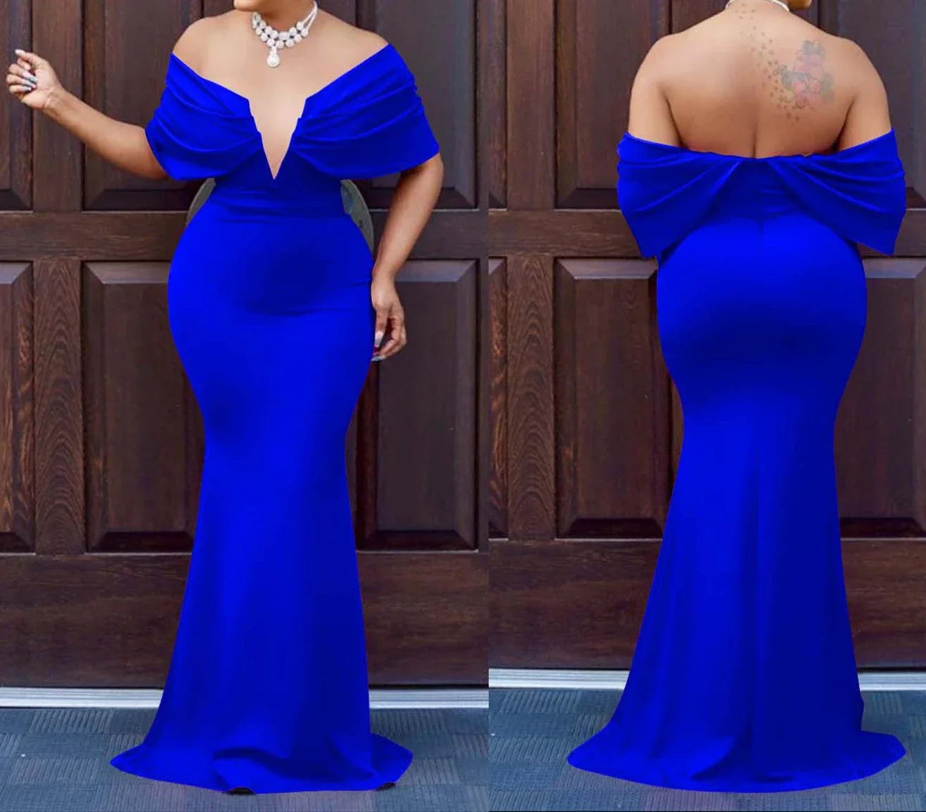 Off Shoulder Bodycon Maxi Dress
