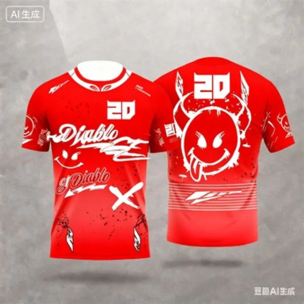 Outdoor Sports 2025 New Summer Men's and Women's Personalized Fashion Breathable Sweat Absorbing Motorcycle Training T-shirt