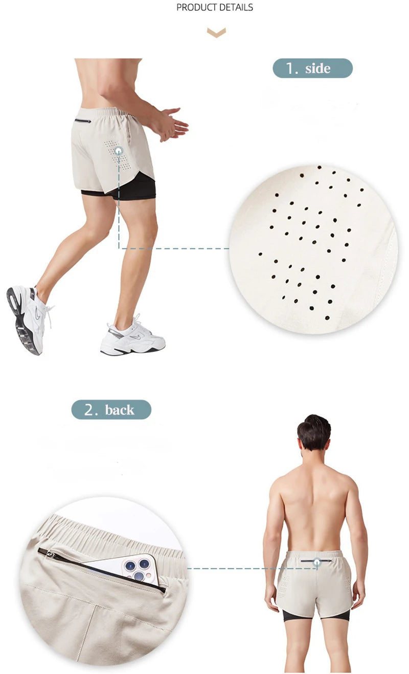 Men's Double Layer Running Shorts