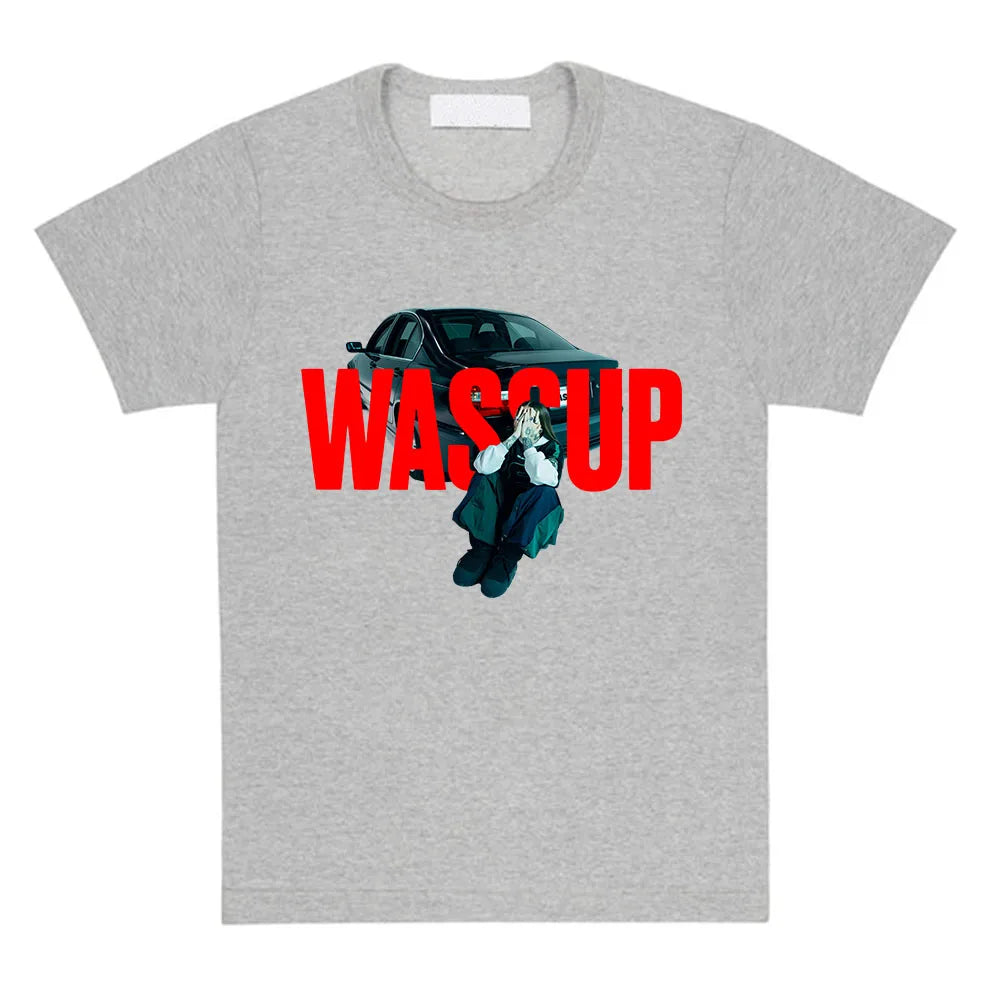 Women Tee Young Miko WASSUP Single 2025 T-shirt Summer Cotton Round Neck Tshirt Casual Singer Printing T Shirt Unisex Streetwear