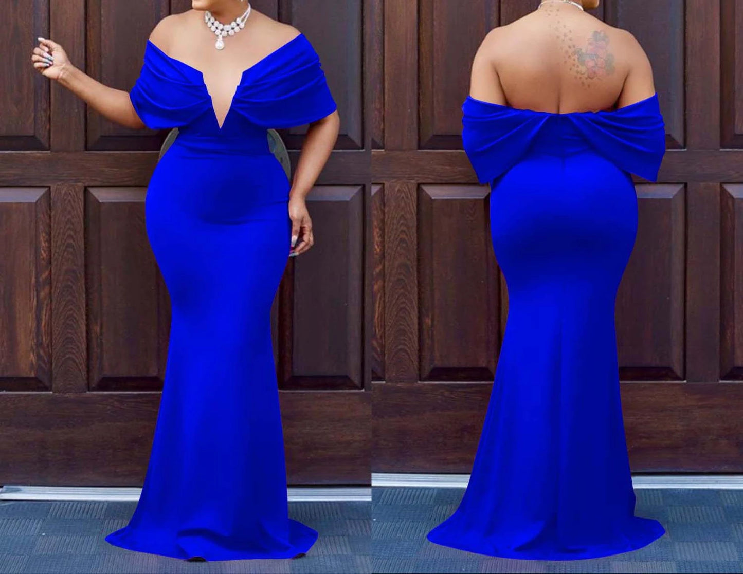 Off Shoulder Bodycon Maxi Dress