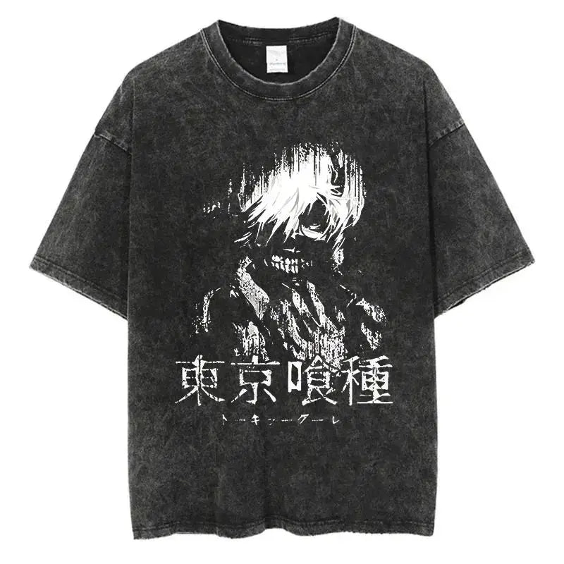 Mens Clothes Tee Shirt Homme Graphic T-Shirts Men Tshirt for Men Ropa Hombre Anime Tokyo Ghoul Washed New in Top & Tees 61345