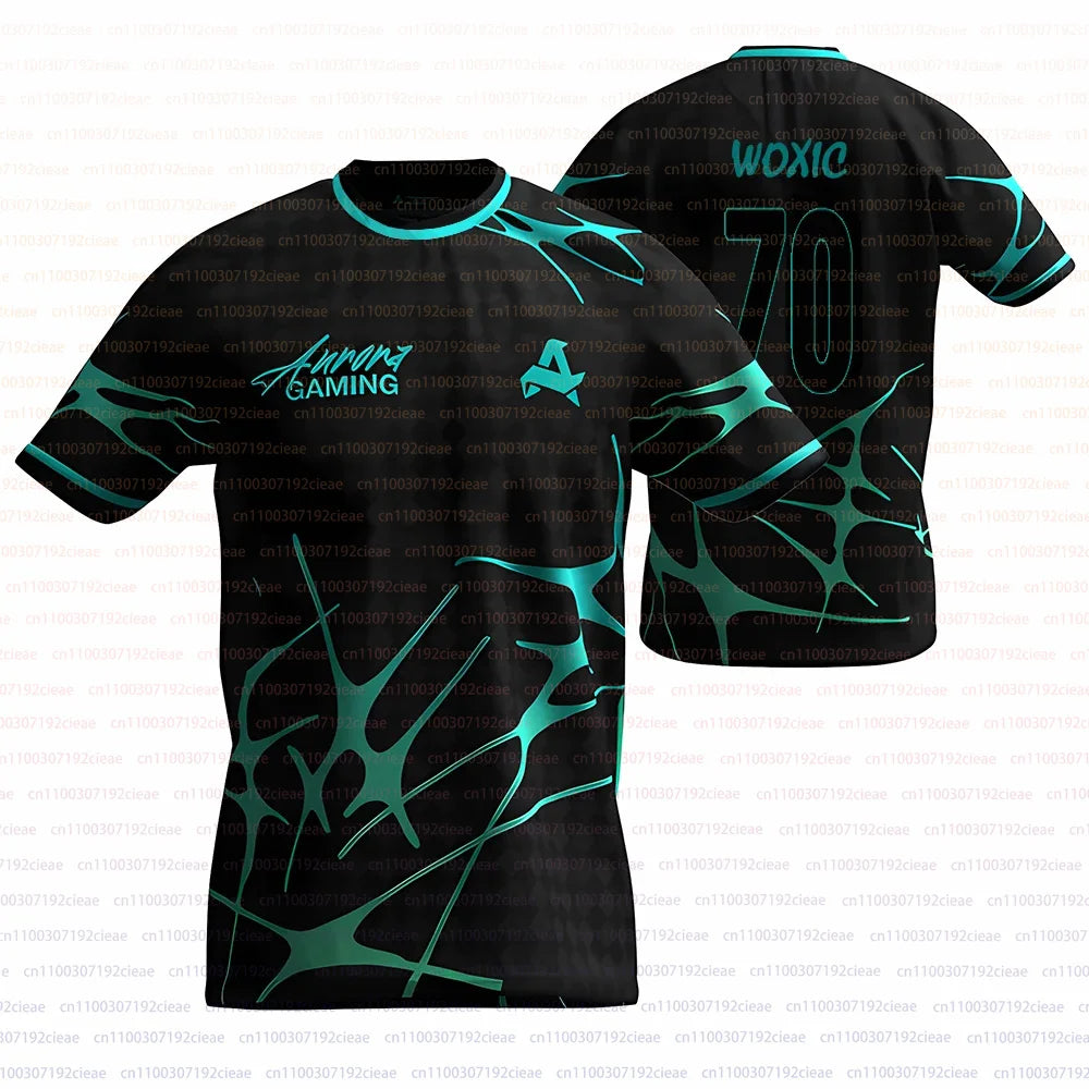 Men's CS2 Summer Training Jersey Esports Club Aurora Gaming 2025 Uniform CSGO Player Custom T-shirt Sports Breathable O Neck Tee