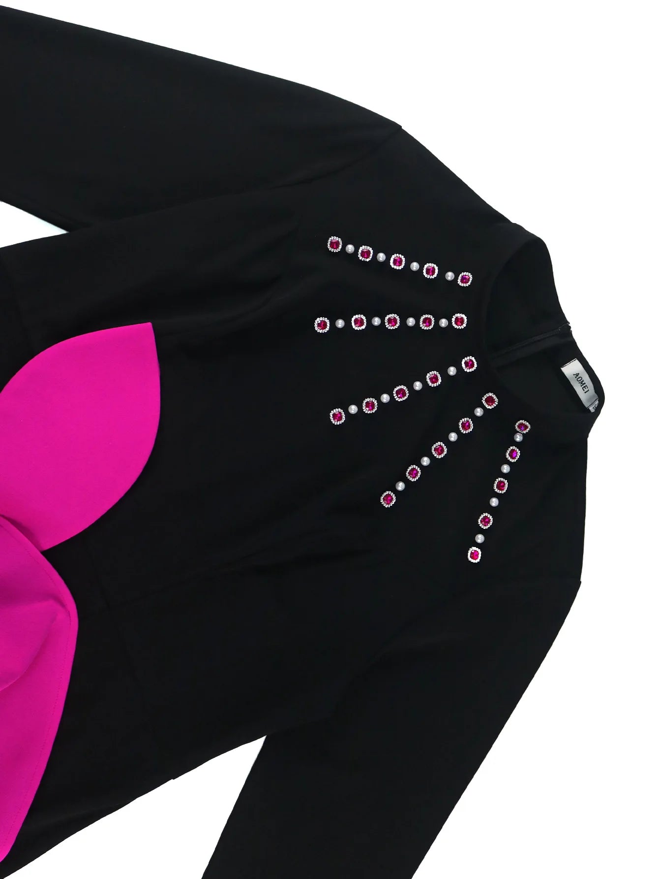 Rose Flowers Diamond Evening Dress - Black Luxury