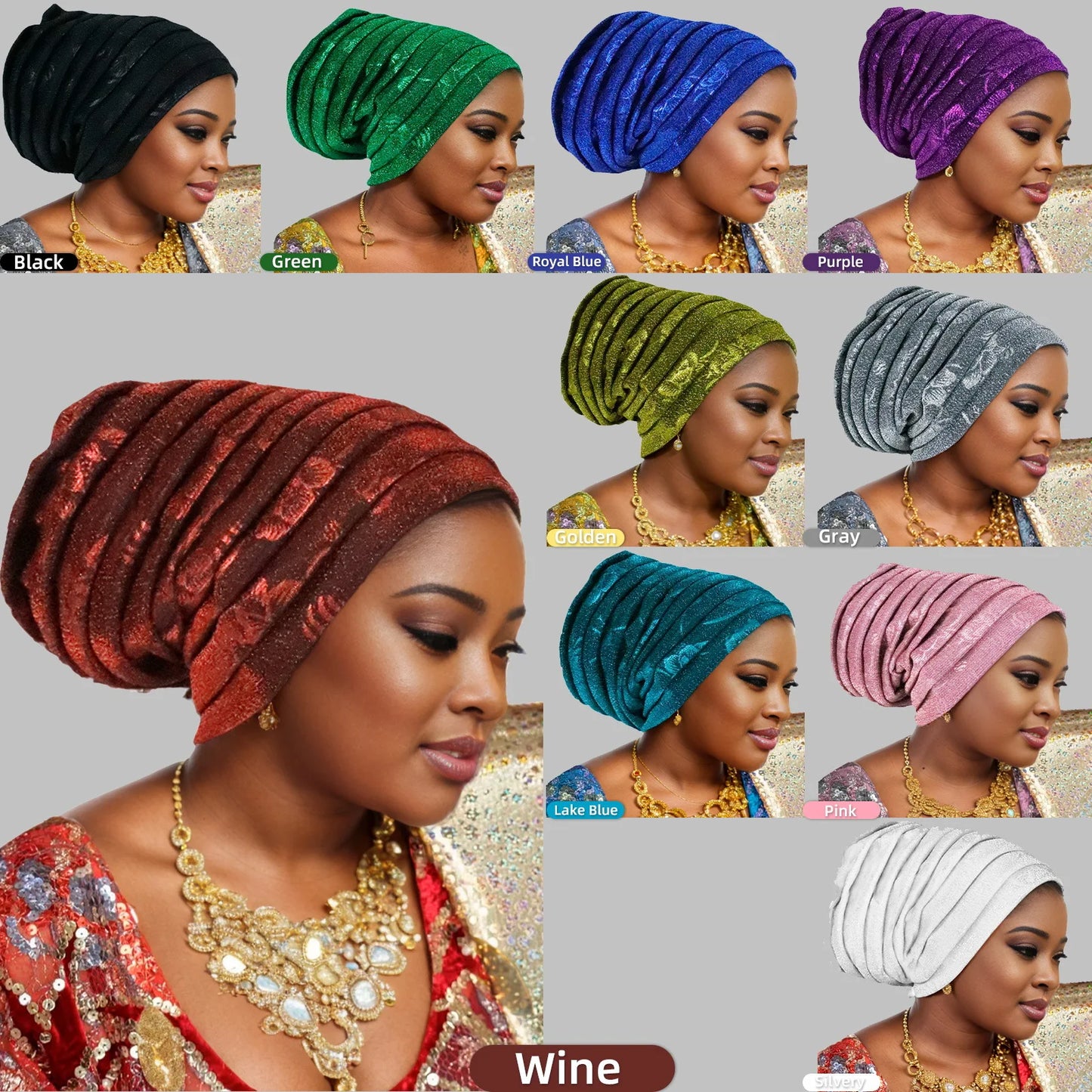 Glitter Turban Cap
