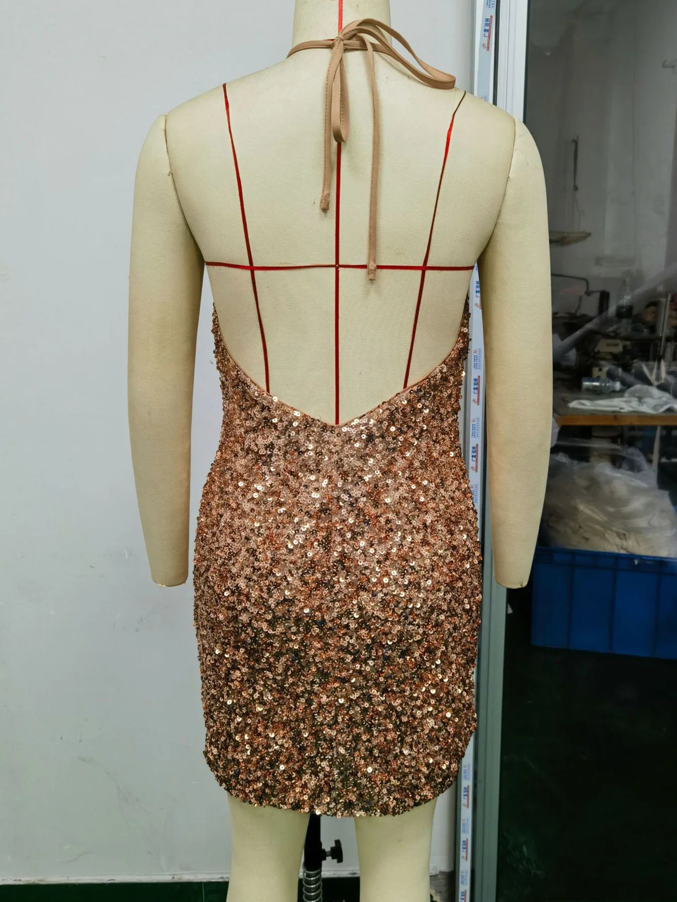 Backless Sequin Summer Dress