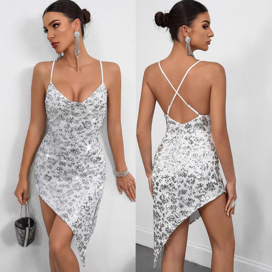 Irregular Halter Club Dress