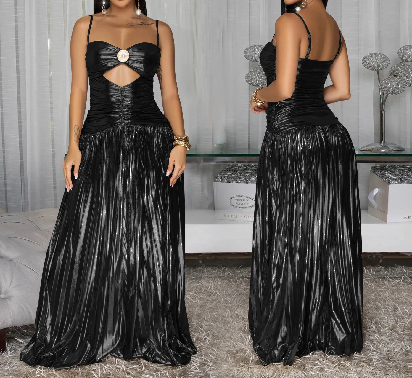 Spaghetti Strap Sequin Dress