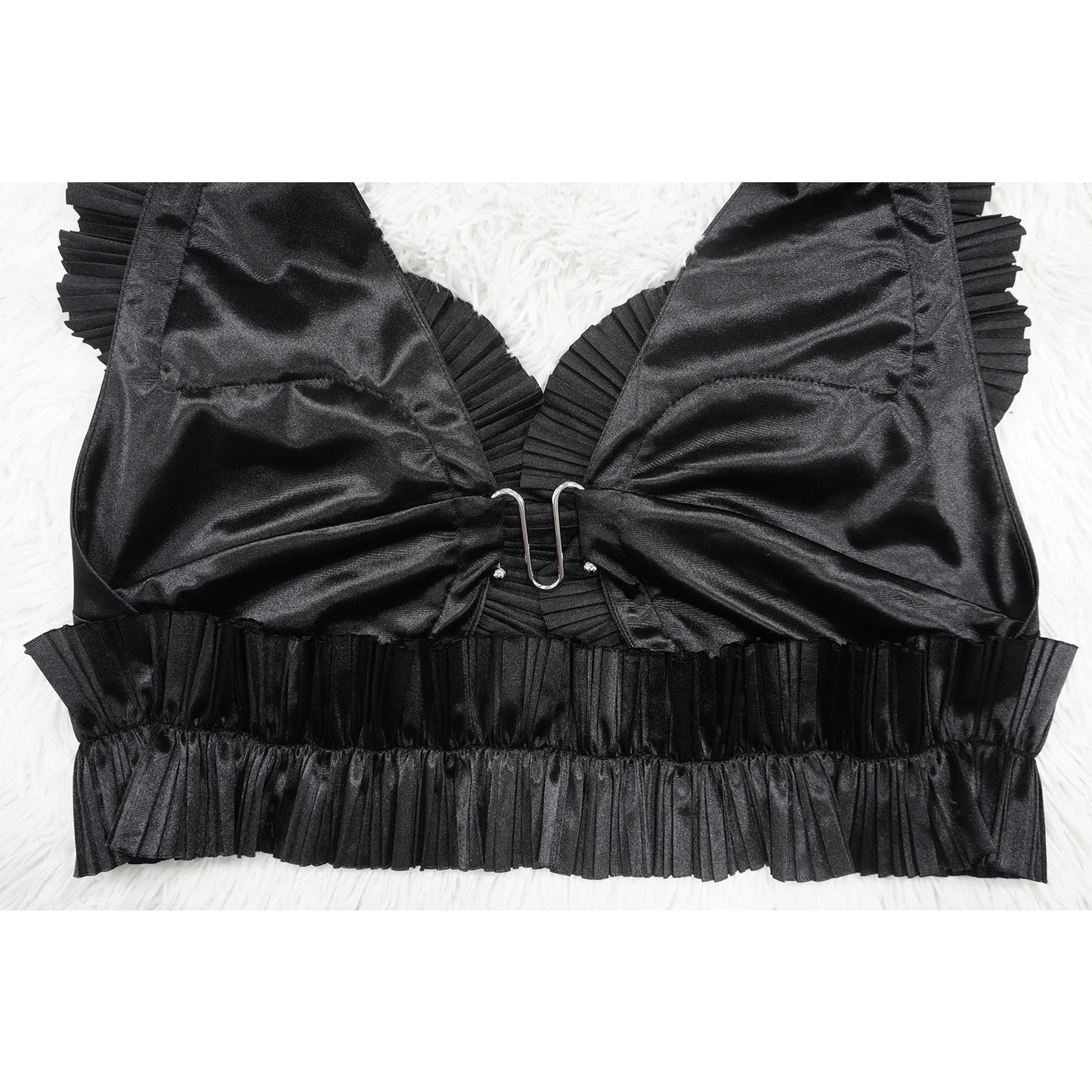Ruffle Slit Skirt Party Set