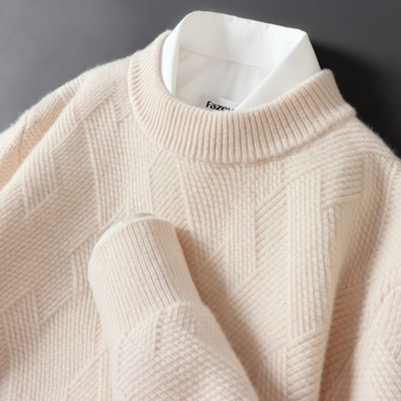 Cashmere Jacquard Crewneck Sweater