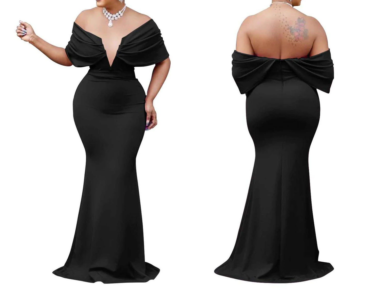 Off Shoulder Bodycon Maxi Dress