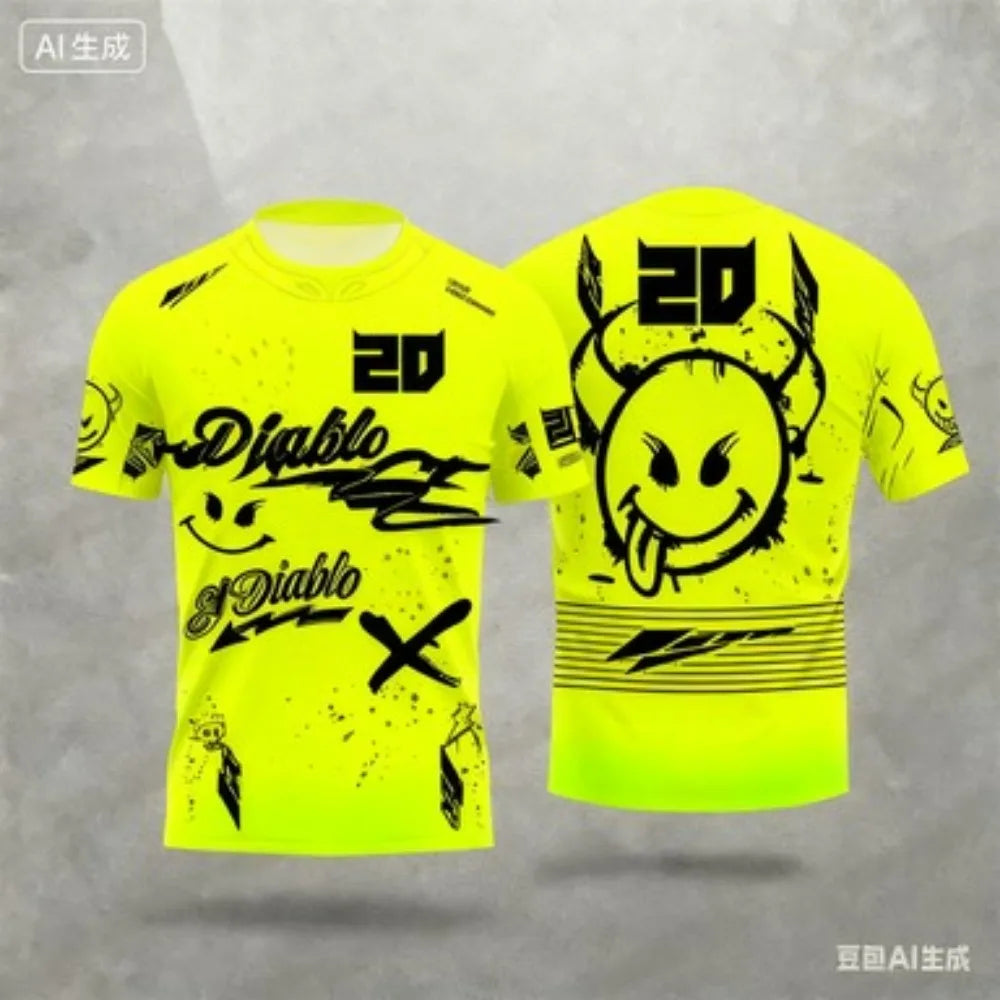 Outdoor Sports 2025 New Summer Men's and Women's Personalized Fashion Breathable Sweat Absorbing Motorcycle Training T-shirt