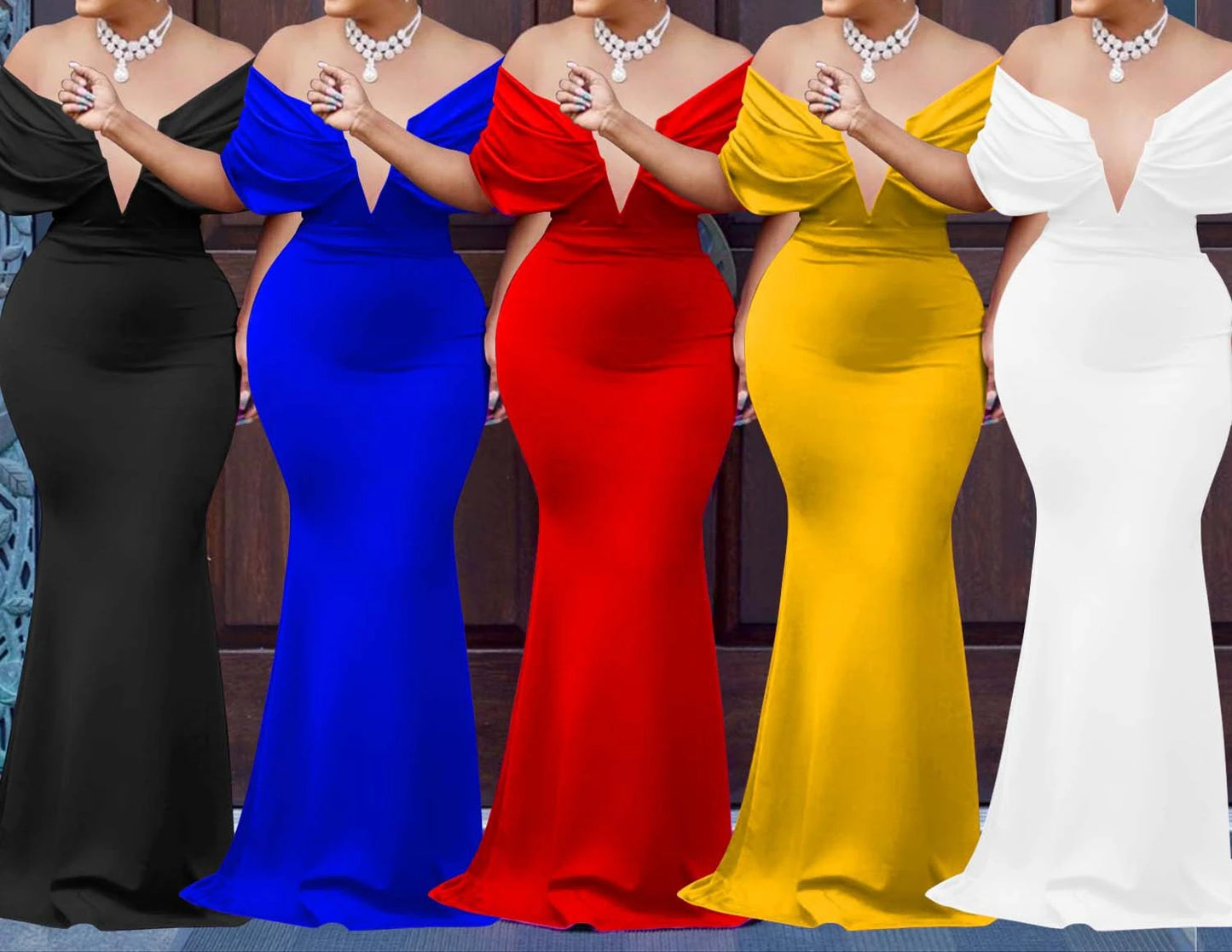 Off Shoulder Bodycon Maxi Dress