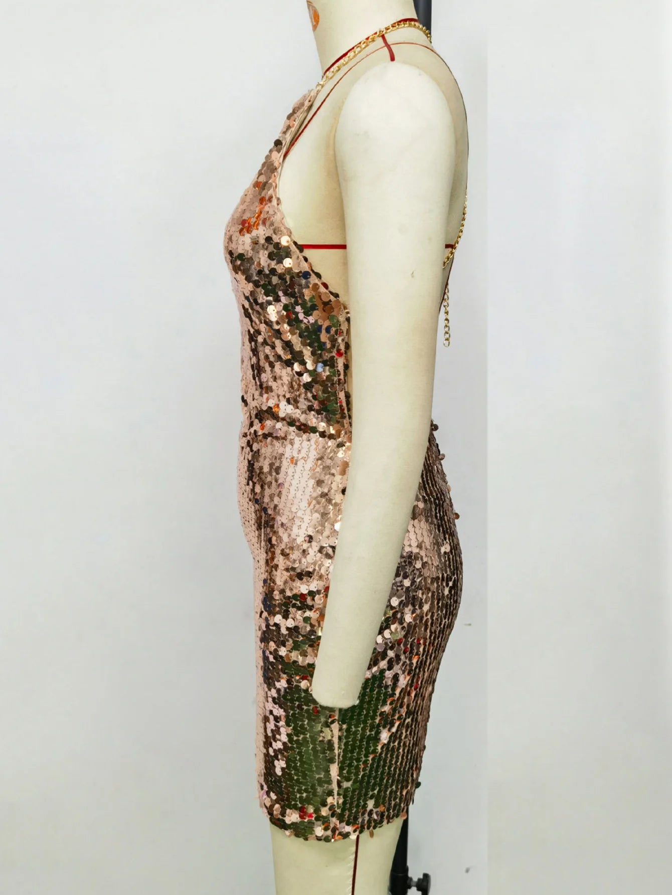 Backless Sequin Club Dress