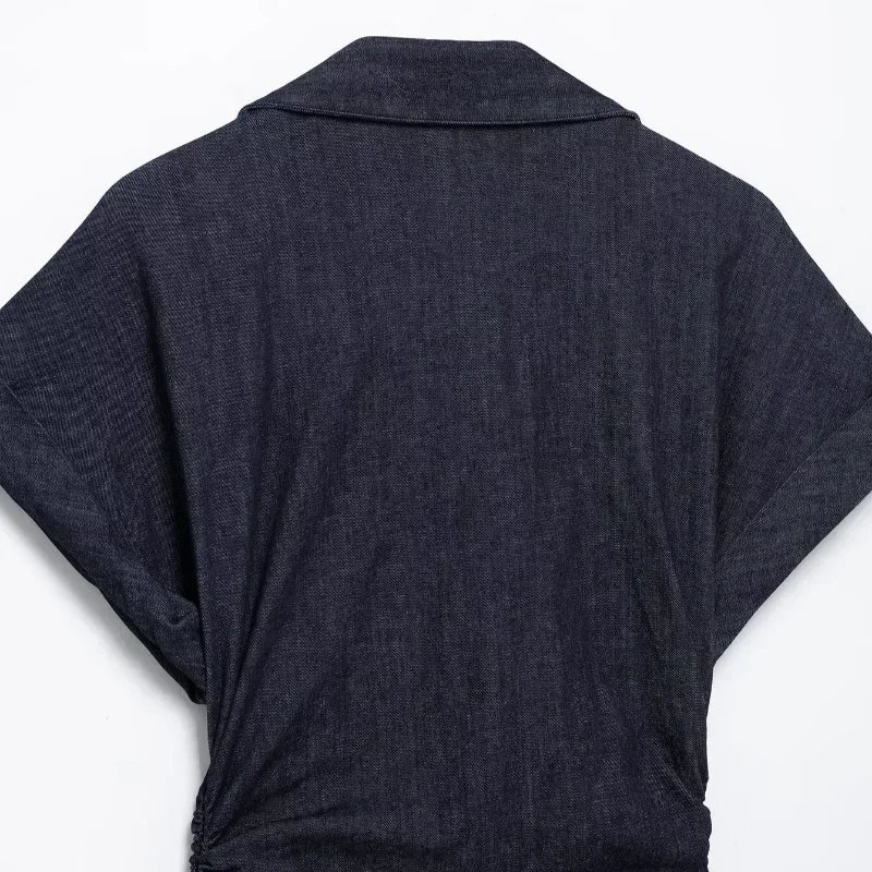 Retro Denim Maxi Dress