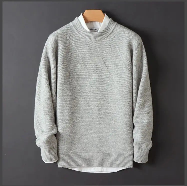 Cashmere Jacquard Crewneck Sweater