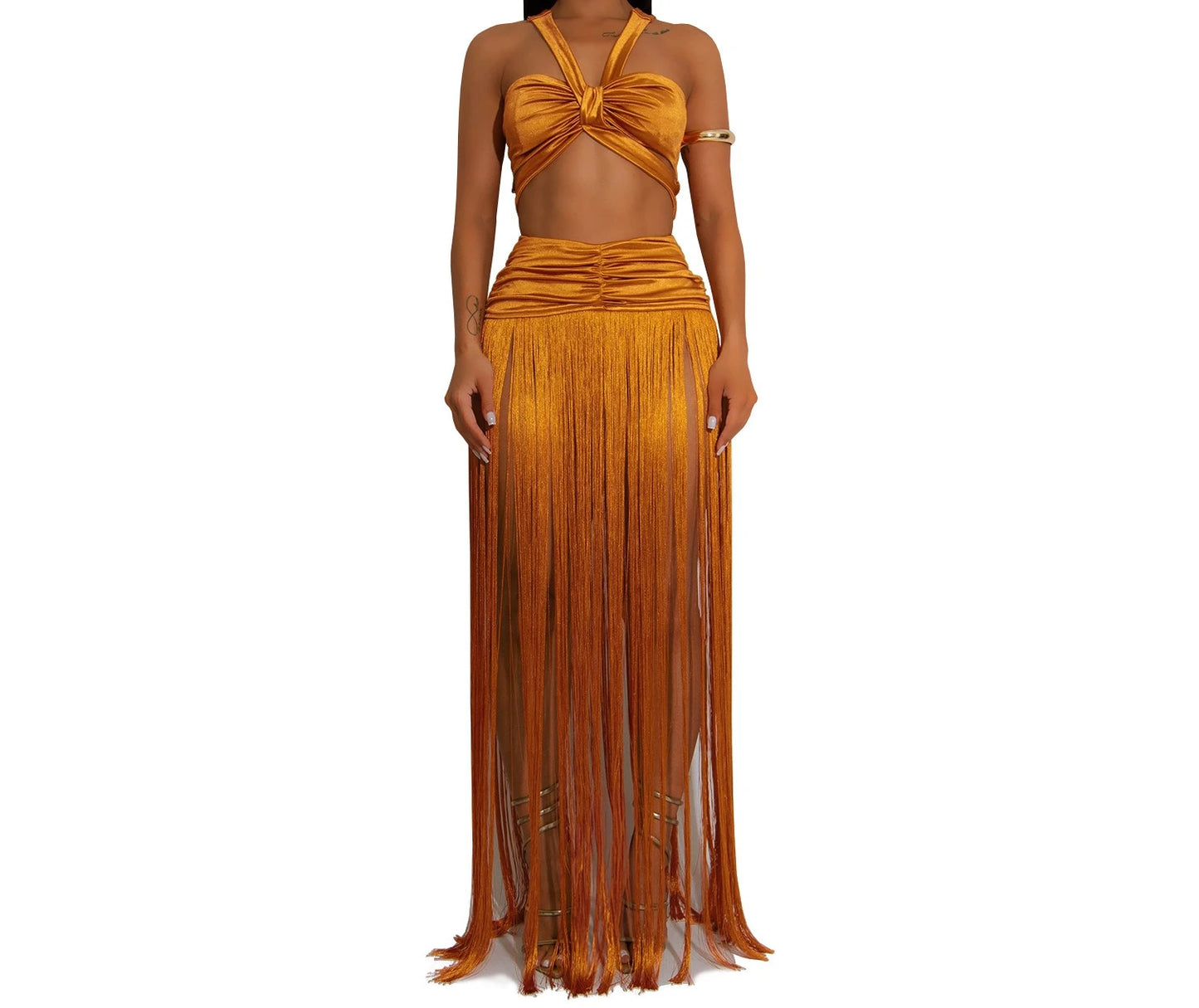 Tassel Bodycon Long Dress