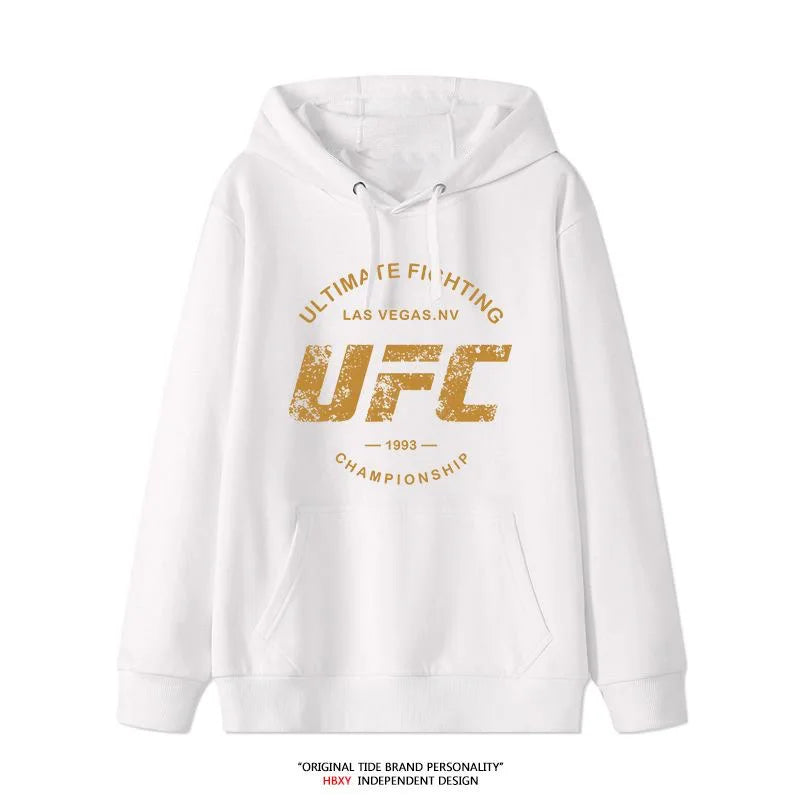 UFC Autumn Winter Men Leisure Hooded Sweatshirt MMA Combat Boxing Training Coat Women Loose Sports Fitness Breathable Hoodie