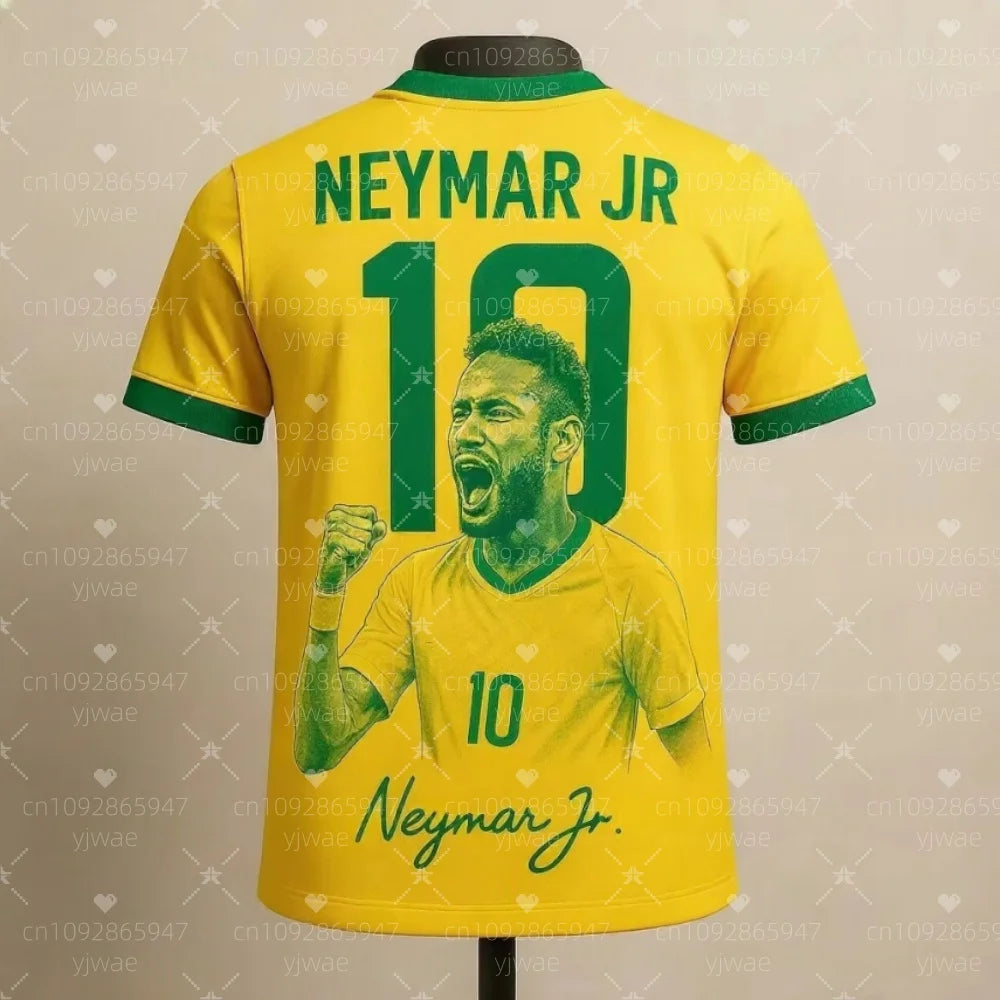 2025 summer Latest Neymar Fashion Superstar 3D Printed Men's Fan Commemorative T-shirt for Daily Comfort Sports Shirt